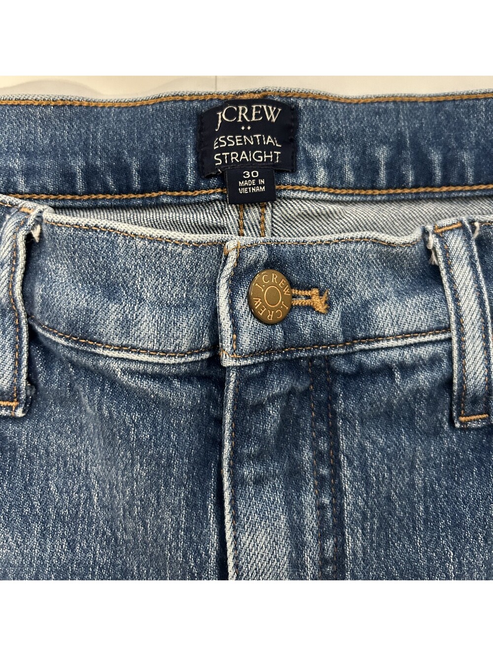 J Crew Essentials Straigh Leg Jeans Women's 30 - Raw Hem Medium Wash - Picture 4 of 8